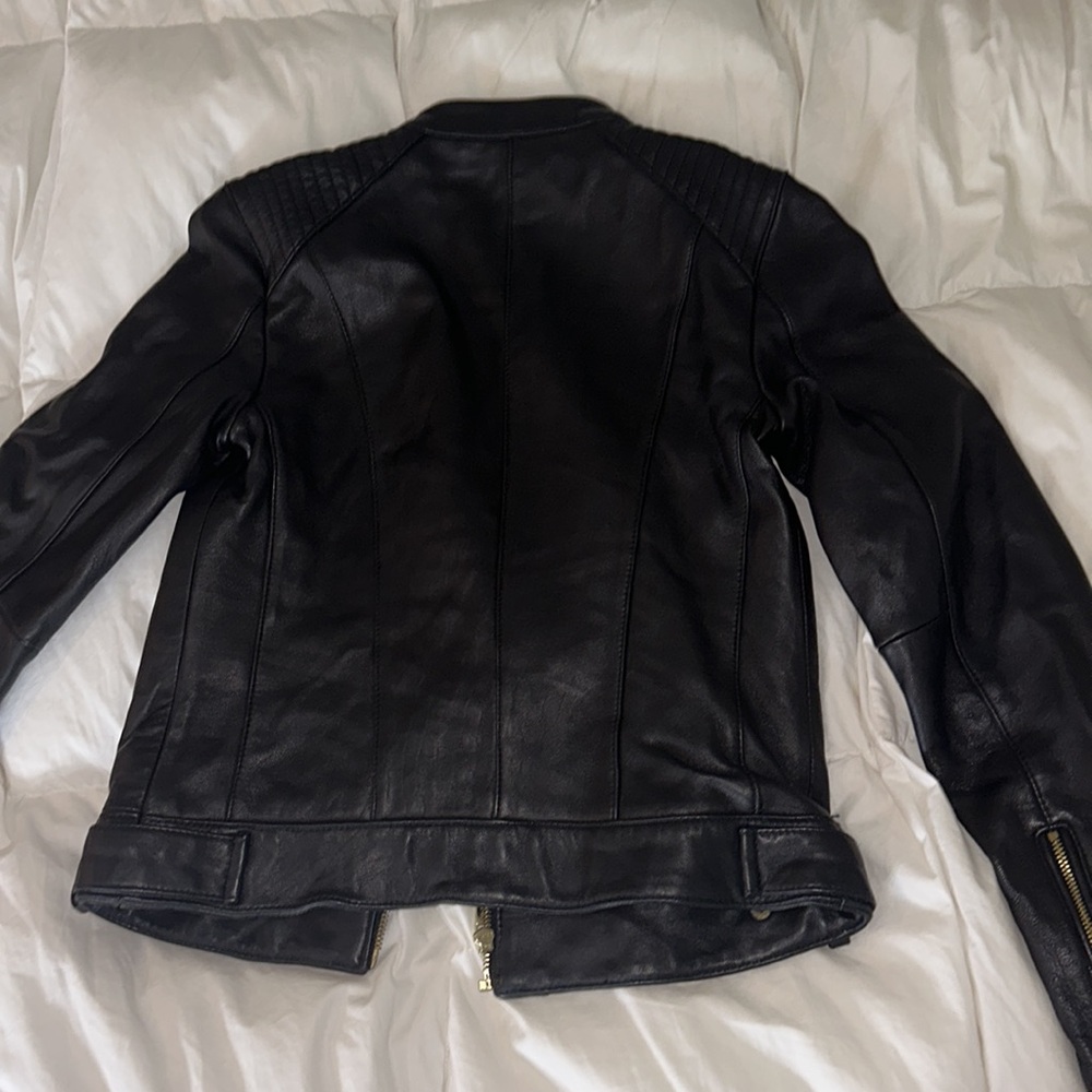 Cole Haan Leather Racer Moto Jacket - Picture 4 of 9